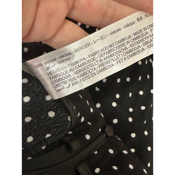 Zara black white polka dots ruffled skort size Small - Picture 6 of 11